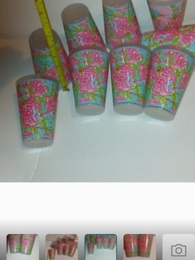 Lilly Pulitzer reusable plastic tumblers featuring a colorful flamingo" Set Of 6